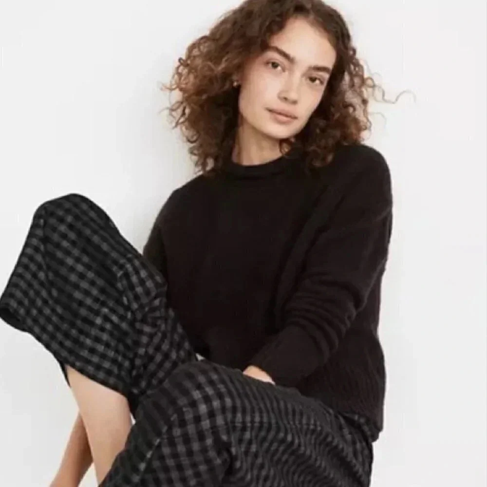 NWT Madewell Fulton Puff Neck Trim Pullover Small